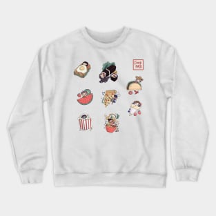 Cute Food sticker Pack 1 - Large Sticker Crewneck Sweatshirt